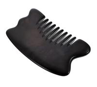 ROMISBABA Multi-Function Guasha Comb Massage Tool Shaped Teeth for Scalp and Body Scraping Portable Ox Horn Design for Stress Relief Improved Circulation and Full-Body Acupoint Therapy