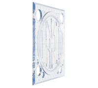 ROMISBABA Multi-purpose Blue Plastic Drawing Ruler with Circle Stencil and Angle Measurement for Students Engineers Precise Geometric Drawing Template for Architecture and Drafting