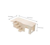ROMISBABA Multifunctional Small Wooden Hamster Hideout with Ladder Natural Wood Nest for Hamsters Chinchillas Guinea Pigs Safe Play and Rest Platform Playground