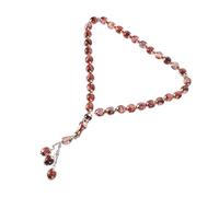 ROMISBABA Natural Agate Muslim Prayer Beads Chain with Smooth Polished Rosary Beads Comfortable Handheld Islamic Tasbih for Pilgrimage and Worship Gift Random Color