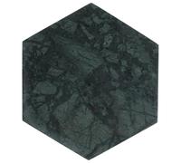 ROMISBABA Natural Green Marble Hexagon Coaster Decorative Drink Coasters for Home and Office Desk Heat-resistant Absorbent Cup Mat for Coffee Tea Birthday and Elegant Table Decoration