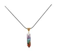 ROMISBABA Natural Hexagonal Stone Pendant Leather Necklace Unique Lightweight Geometric Prism Jewelry for Women Daily Party Festival Wear