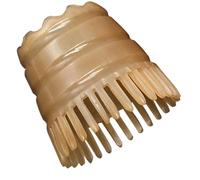 ROMISBABA Natural Ox Horn Shampoo Brush Anti-Static Massage Comb with Smooth Teeth for Gentle Scalp Detangling and Traditional Head Point Stimulation Random Color Random Color