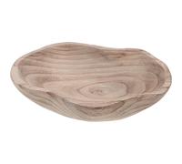 ROMISBABA Natural Wood Butterfly Bird Bath Bowl - Large Paulownia Tray Ground Birdbath for Backyard Wildlife, Outdoor Butterfly Watering Feeder and Bee Waterer Basin