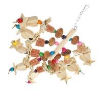 ROMISBABA Natural Wooden Parrot Chewing Bird Plaything for Macaws Cockatoos and Small Parrots Easy to Install Cage Hanging with Bright Colors for Parakeet and Caged Birds