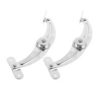 ROMISBABA Nickel Plated Iron Lid Support Hinge Self Closing Soft Lid Close Hinges for Cabinet Doors with Versatile Support Rod and Angle Limitation Suitable for Kitchen and Distribution