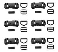 ROMISBABA of Black Pet Collar Buckles for Replacement 10 Sets with Quick-release Function and Adjustable Strap, Sturdy Pom Material Sliding Buckles and Craft Use