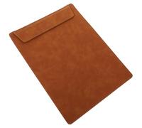 ROMISBABA Office Clip Board Leather A4 Writing Desk Clipboard with Practical Paper Clamping Feature Brown Portable Design for Office Logistics Use and Teachers