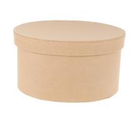 ROMISBABA Oval Kraft Paper Cookie Box 15X10X7.5Cm DIY Handmade Packaging Box for Macarons, Chocolates, and Small Bakery Treats with Lid, Brown Decorative Storage Container