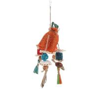 ROMISBABA Parrot Chewing Hanging Loofah Sponge Pendant for Birdcage Natural Foraging Plaything for Budgies Cockatiels Conures Promotes Physical Activity and Emotional Engagement