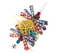 ROMISBABA Parrot Foraging Chewing Toy Hanging Bird Cage Toy Natural Paper Fiber Woven Tube Finger Sleeve Single Random Color for Large Birds