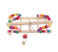 ROMISBABA Parrot Playground Accessory Colorful Wooden Beads Hanging Bridge Swing with Exercise and Exploring for Small Birds Cockatiels