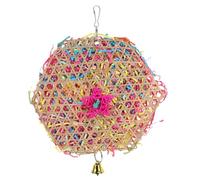 ROMISBABA Parrot Rattan Ball Chew Toy Natural Woven Bird Toy Small Size for Cage Hanging and Biting Suitable for Parrots and Small Birds Random Color