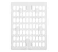 ROMISBABA Pegboard Storage Shelf with 5 White Hooks, Small White Peg Board Wall Organizer for Home, Kitchen, Bathroom and Dormitory, No-Drill Wall Mount Utility Rack for Storage and Display