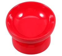 ROMISBABA Pet Ceramic Feeder Bowl Elevated Slanted Design Non-slip Red Small Ceramic Dog Feeding Bowl for Cats and Dogs