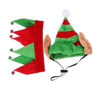 ROMISBABA Pet Christmas Costume with Elf Hat and Collar for Dogs and Cats Comfortable Breathable Holiday Outfit Lightweight Festive Dress Up Accessory for Pets