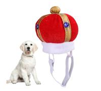 ROMISBABA Pet Crown Hat Red Cat Cosplay Headwear with Adjustable Elastic Band Comfortable Soft Fabric for Daily Wear Birthday Party Halloween Costume Accessories