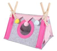 ROMISBABA Pet Tent for Guinea Pig House Small Bunny Nest Hamster Sleeping Hut Wooden Stick Warm Hideout Corner Tent for Small Pet Winter Supply