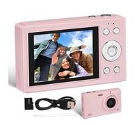 ROMISBABA Pink Digital Camera Compact with Storage Zoom and -shake for Students Travel Photography Vintage Style Shoot for Boys