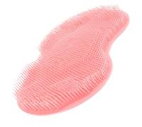 ROMISBABA Pink Non-Slip Back and Foot Scrubber Brush with Suction Cup Massage Pad for Shower Bathing and Foot Care Wear-Resistant TPE Mat with Hanging for Easy Storage and Cleaning
