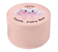 ROMISBABA Pink Tooth Keepsake Box with Tooth Fairy Design Multifunctional Storage Umbilical Cord and Childhood Memories Shower Newborns