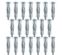 ROMISBABA Plasterboard Plug Fixing Screws and Even Load Distribution 20 Pcs with Anti-rotation Barbs Steel Hollow Wall Anchors for Drywall and Cavity Wall Fixing