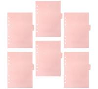 ROMISBABA Plastic Binder Tabs Aesthetic Dividers A5 Size Creative Design Pp Material Writing Categories and Separating Documents for Planners and Research Pink 12pcs