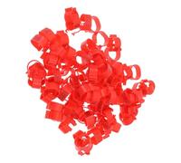 ROMISBABA Plastic Chicken Leg Bands Chick Identification Rings for Poultry Breeding Management Clip-On Foot Ankle Rings to Identify and Separate Different Breeds, 100Pcs Red