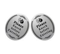 ROMISBABA Please Knock before Entering Self-Adhesive Door Stickers User-Friendly Design for Office and Bathroom Use