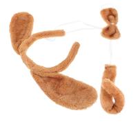 ROMISBABA Plush Dog Ear Headband Bow Tie and Tail Animal Cosplay Set for Comfortable Cloth Material Halloween Birthday Party Dress Up Accessories