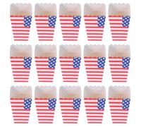 ROMISBABA Popcorn Boxes Popcorn Holder Patriotic American Flag Theme Disposable Snack Box Set Compact Spacious Design for Independence Day and Labor Day Gatherings