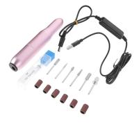 ROMISBABA Portable 20000 Speed Per Minute Aluminium Alloy Revolutions Nail Drill Kit Electric Nail Grinding Machine Body USB Cable and Random Color Personal Use
