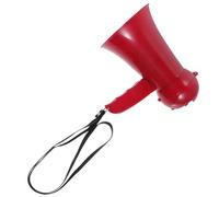 ROMISBABA Portable and Battery Operated Function Red Megaphone Speaker with Adjustable Volume Lightweight Plastic Design with Hand Strap, for Parties and Sporting Events