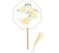 ROMISBABA Portable and Silk Material for Women Chinese Style Embroidery Hand Fan with Wooden Handle Lightweight Vintage Fan Suitable for Wedding Prop and Daily Use