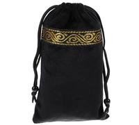 ROMISBABA Portable Black Velour Tarot Cards Bag with Drawstring Design, Simple Tarot Storage Holder for Playing Cards and Jewelry, Chic Velvet Pouch for Travel and Organising