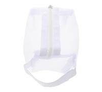 ROMISBABA Portable Mesh Cosmetic Bag Mini Travel Makeup Organizer for Women Breathable White Pouch for Lipstick Brushes Small Items Stylish Zippered Design for Jewelry and Toiletries