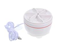 ROMISBABA Portable Mini Ultrasonic Washing Machine Foldable Small Clothes Washer for Socks and Underwear, Compact Travel Laundry Device in White for Camping and Rv Use