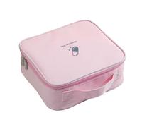 ROMISBABA Portable Pink Oxford Cloth Medicine Organizer Bag with Zipper Closure Lightweight Multi-use Travel Pouch for Emergencies Camping Hiking and Outdoor Activities