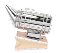ROMISBABA Portable Stainless Smoker Manual Beekeeping Tool with PU Handle Practical Hive Smoker for Calming Bees and Protecting From Stings Durable Apiculture Equipment for