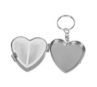 ROMISBABA Portable Stainless Steel Pill Organizer Box Heart-Shaped Mini Travel Medicine Container with Rhinestone Decoration Compact Vitamin Holder for Pocket Office Gym Use