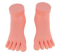ROMISBABA Practice Hand for Acrylic Nails with 2 Pcs Beige Silica Gel Foot Nail Practice Model for Lady and Girl Manicure Training