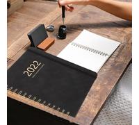 ROMISBABA PU Leather Cover Notepad with Elastic Band Pocket-sized Diary Book for Students and Office Stationery Weekly and Monthly Planner Stylish Pocketbook for School and Home Use