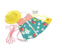 ROMISBABA Rabbit Traction Rope with Escape Vest and Decorative Hat for Pets Outdoor Leash and Comfortable Bunny Dress Suitable for Daily Walks and Safe Movement Random Color