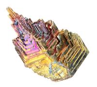 ROMISBABA Rare Bismuth Crystal Specimen Irregular Rainbow Mineral Stone for Home Office Table Decor Unique Crystal Craft Material Indoor Ornament for Aquarium and Wedding Display