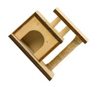 ROMISBABA Realistic Mini House Decor Wooden Cat Post Durable Miniature Scratch Pad Doll Accessories for DIY Miniature Scenes and Photo Props
