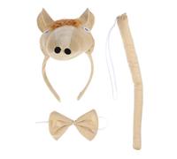 ROMISBABA Realistic Plush Horse Costume Set with Headband Bowtie Tail for Adults One Fits All Animal Dress Up for Halloween Easter Christmas Masquerades Carnivals Parties