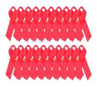 ROMISBABA Red Ribbon Pins Unique Style for Fundraising 50pcs and Aids Awareness, Portable Polyester Brooches with Delicate Design and Treatment Events