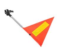 ROMISBABA Reflective Safety Flag with Adjustable Telescopic Stainless Steel Pole for Golf Cart and Wheelchair and Bright Orange Pvc Triangle for Enhanced Visibility and Safety