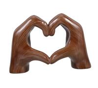 ROMISBABA Resin Heart Hand Gesture Sculpture Abstract Love Finger Figurine Decorative Ornament for Home Living Office Tabletop Modern Minimalist Style