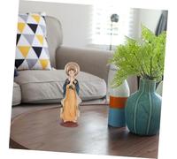 ROMISBABA Resin Mary Statue Miniature Catholic Sculpture for Tabletop Desktop Religious Decor Sturdy Blessed Mother Figurine with Glossy Finish for Church Home Entryway Living Display